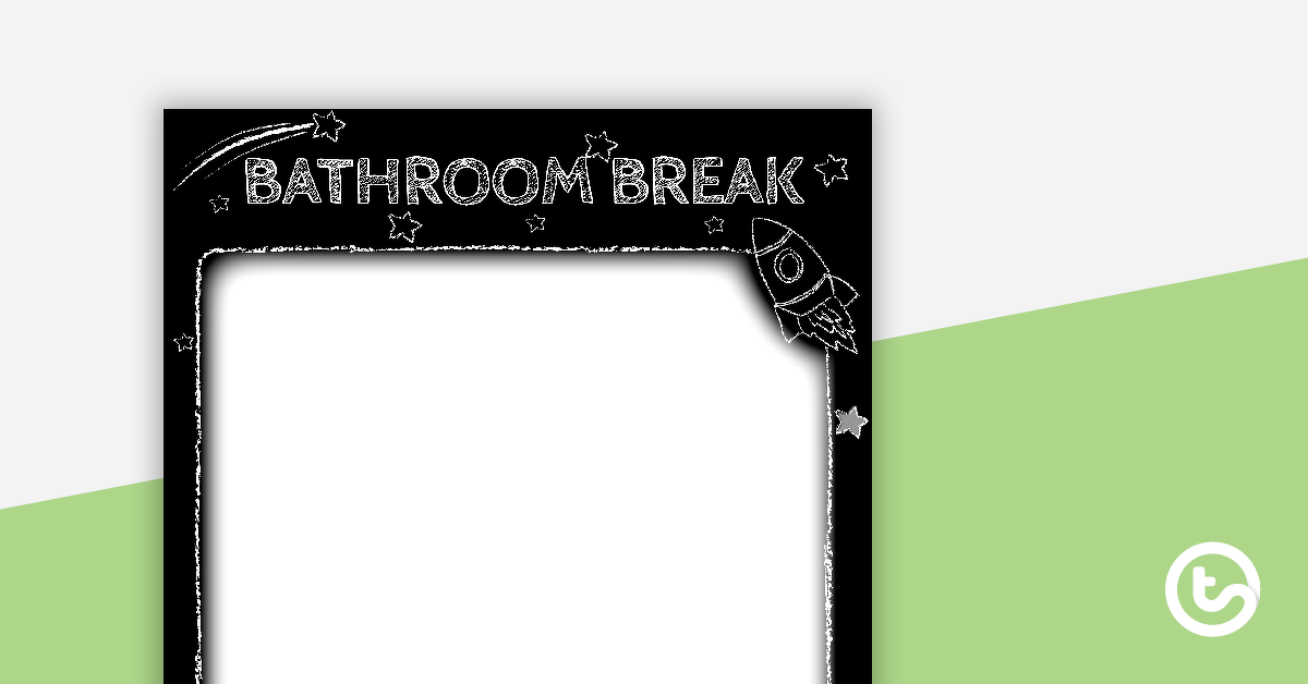 时髦黑板BW的预览图像 - 浴室休息海报 - 教学资源
