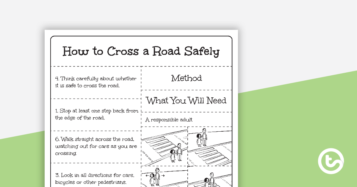 预览图像for Procedure Text Sequencing Activity - How to Cross a Road Safely - teaching resource