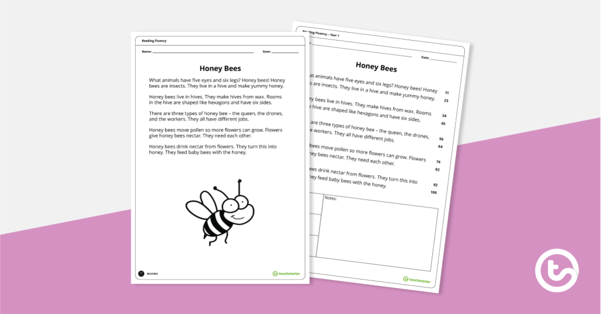 阅读流畅性文章预览图-蜜蜂(第一年)-教学资源