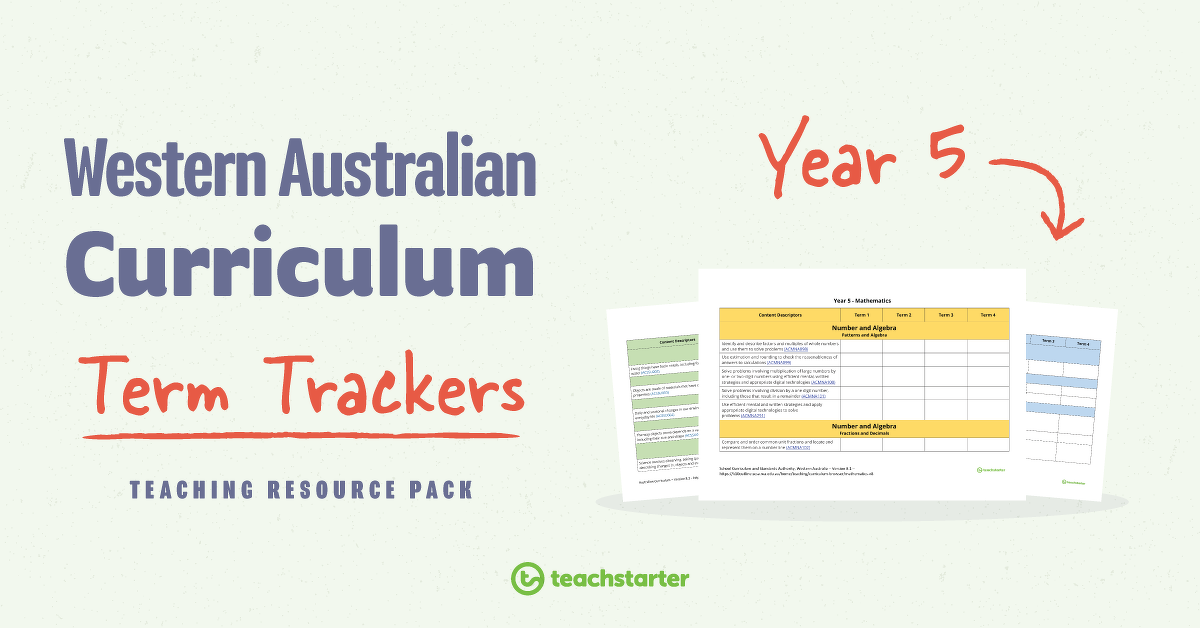 Preview image for Term Trackers Resource Pack (WA Curriculum) - Year 5 - resource pack
