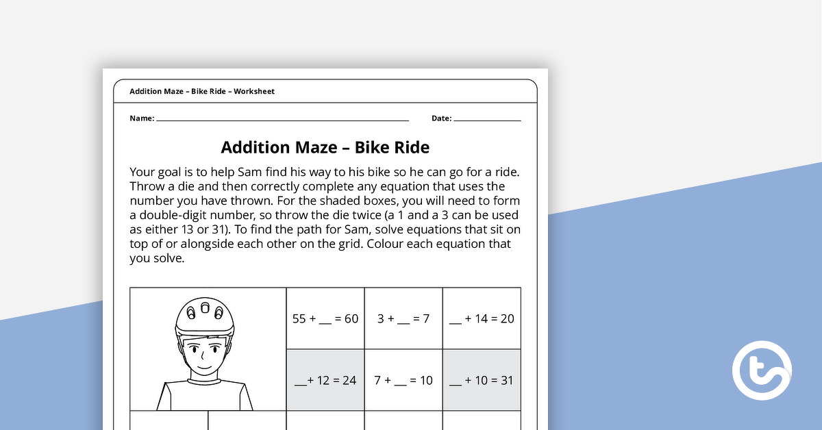 添加迷宫的预览图像 - 自行车工作表 - 教学资源