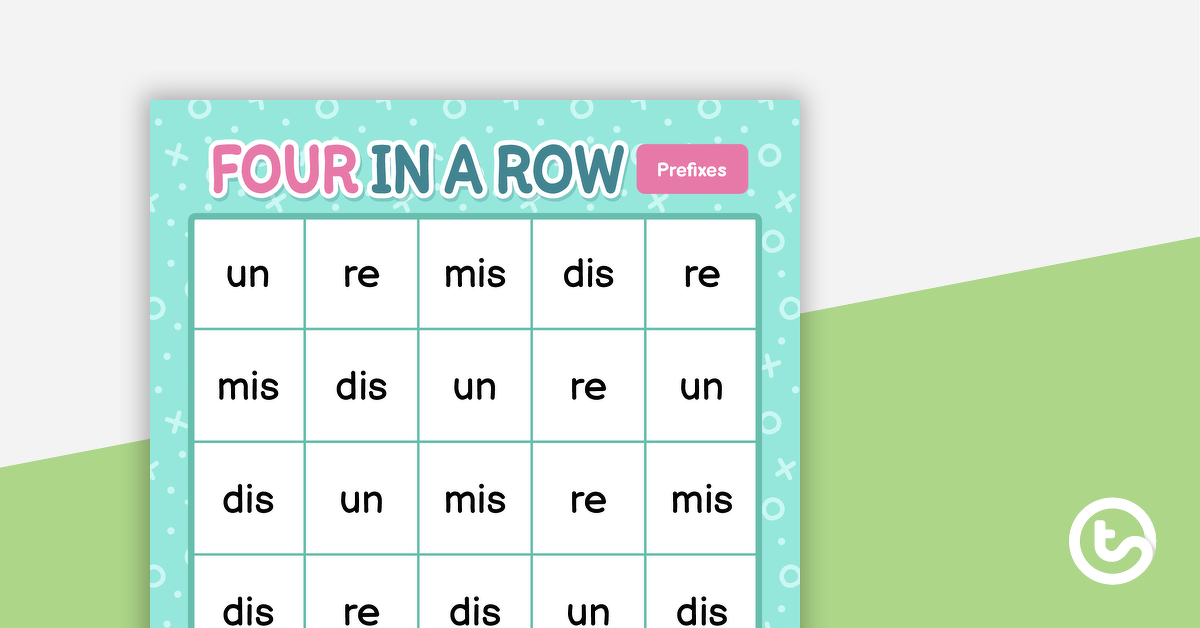 Preview image for Four In A Row Game - Prefixes - teaching resource