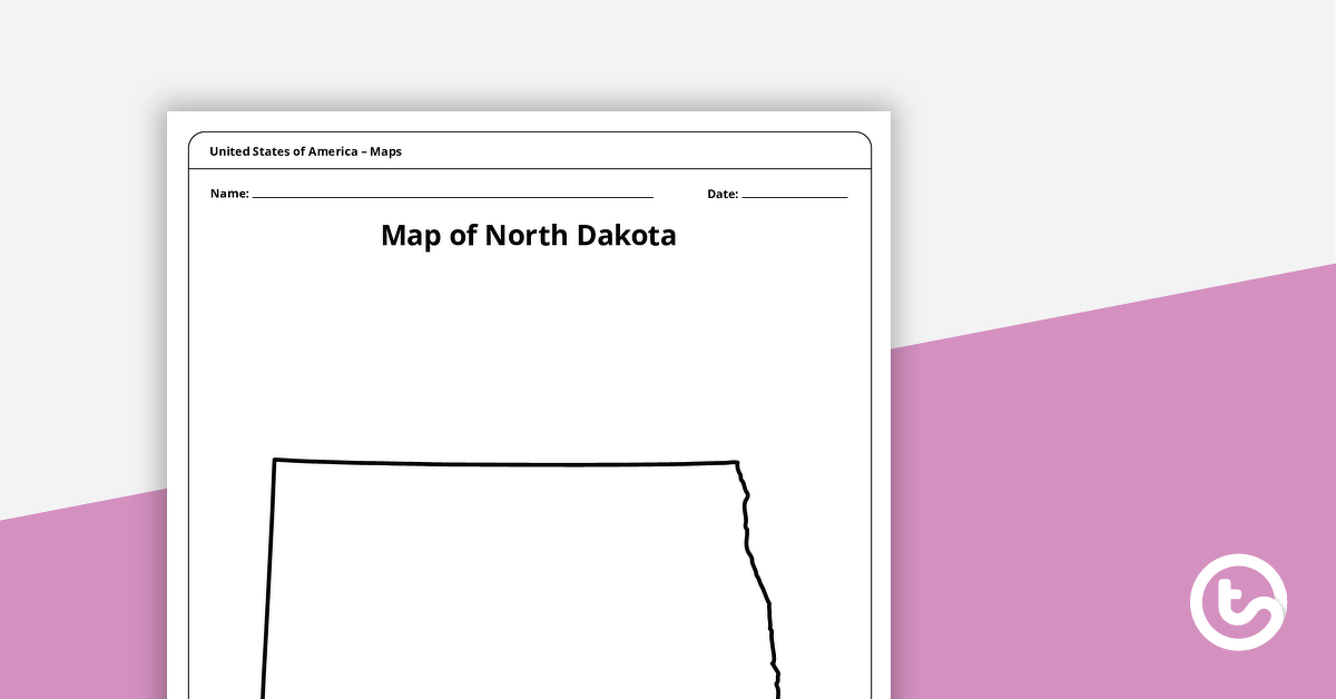 为北达科他州模板的地图预览图像-教学资源
