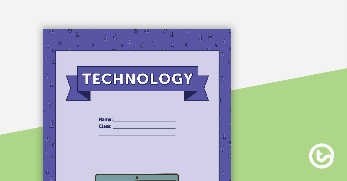 Preview image for Technology - Coding Themed Title Page and Personal Vocabulary Sheet - teaching resource