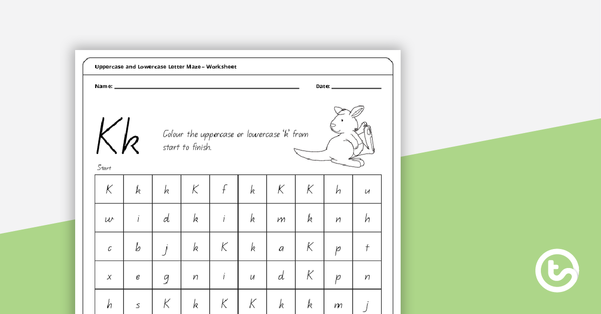 Preview image for Uppercase and Lowercase Letter Maze - 'Kk' - teaching resource