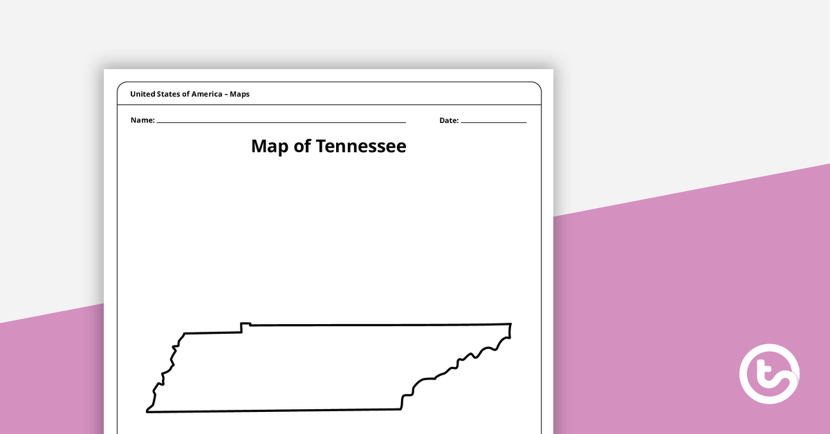 田纳西州模板地图的预览图像-教学资源