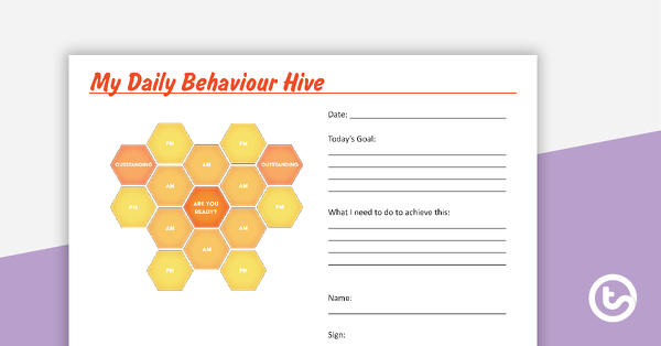 Thumbnail of My Daily Behaviour Hive – Reward Chart - teaching resource