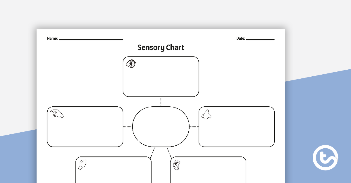 Sensory Chart图形组织者的预览图像 - 教学资源