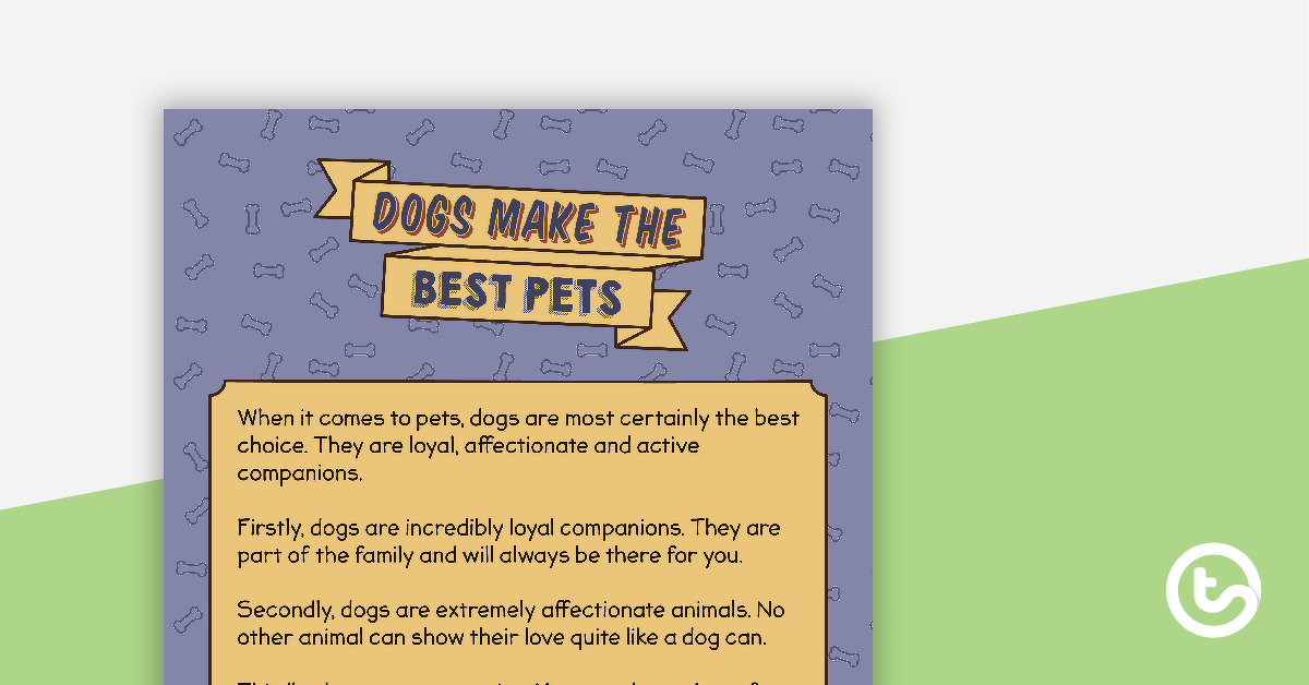 预览图像for Sequencing Activity - Dogs Make the Best Pets (Persuasive Text) - Simplified Version - teaching resource