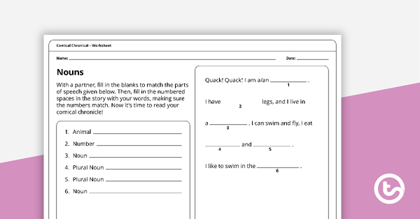 Thumbnail of Comical Chronicle Worksheets – Year 1 - teaching resource