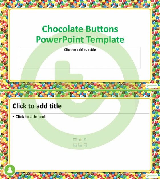 巧克力按钮的预览图像 -  PowerPoint模板 - 教学资源