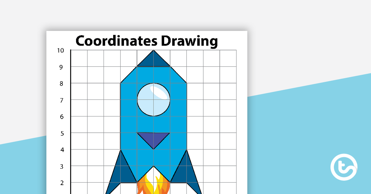 Preview image for Coordinates Drawing - Rocket - teaching resource