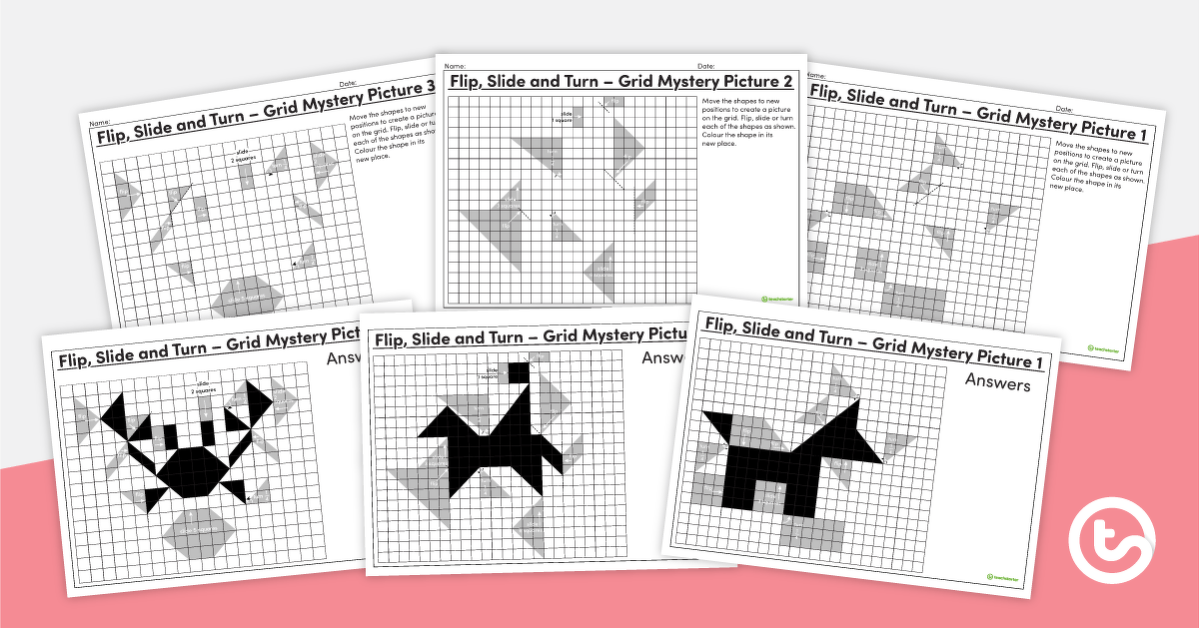 Preview image for Flip, Slide and Turn – Grid Mystery Pictures - teaching resource