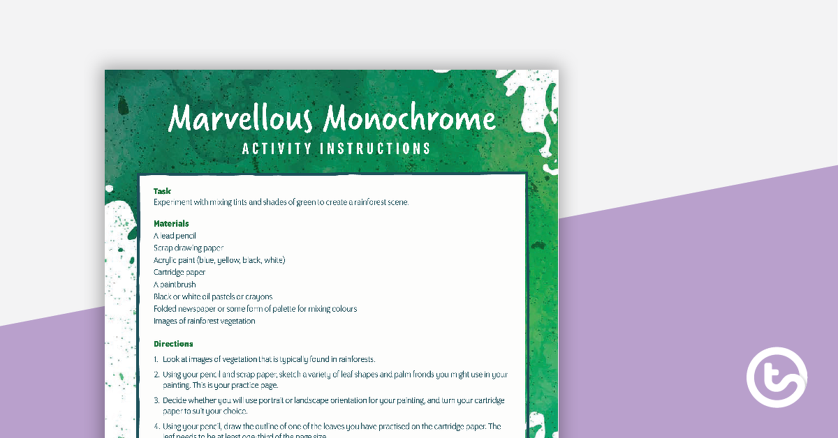 Preview image for Marvellous Monochrome Activity - teaching resource