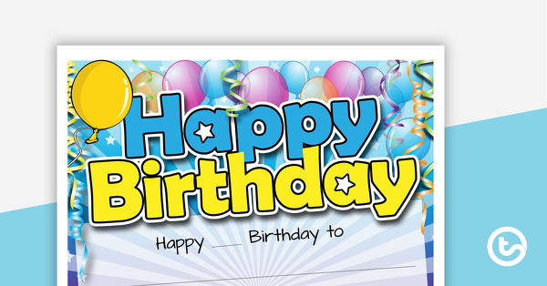 Preview image for Birthday Certificate - teaching resource