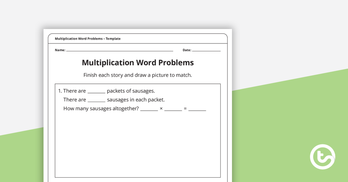 Preview image for Multiplication Word Problems Template - teaching resource