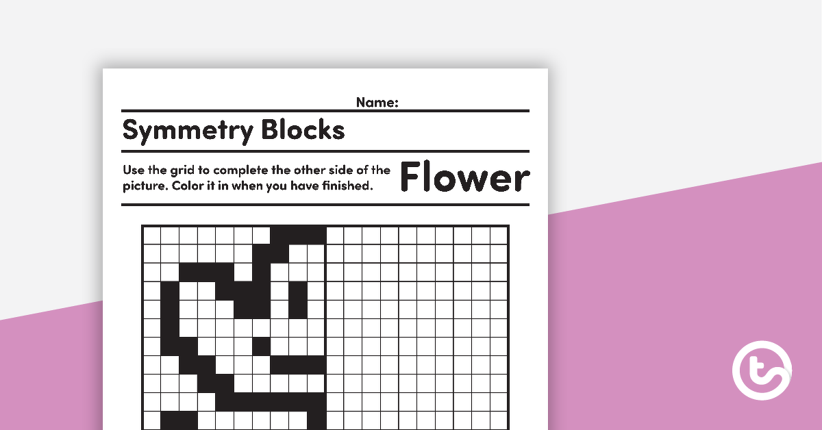 Preview image for Symmetry Grid Activity - Flower - teaching resource