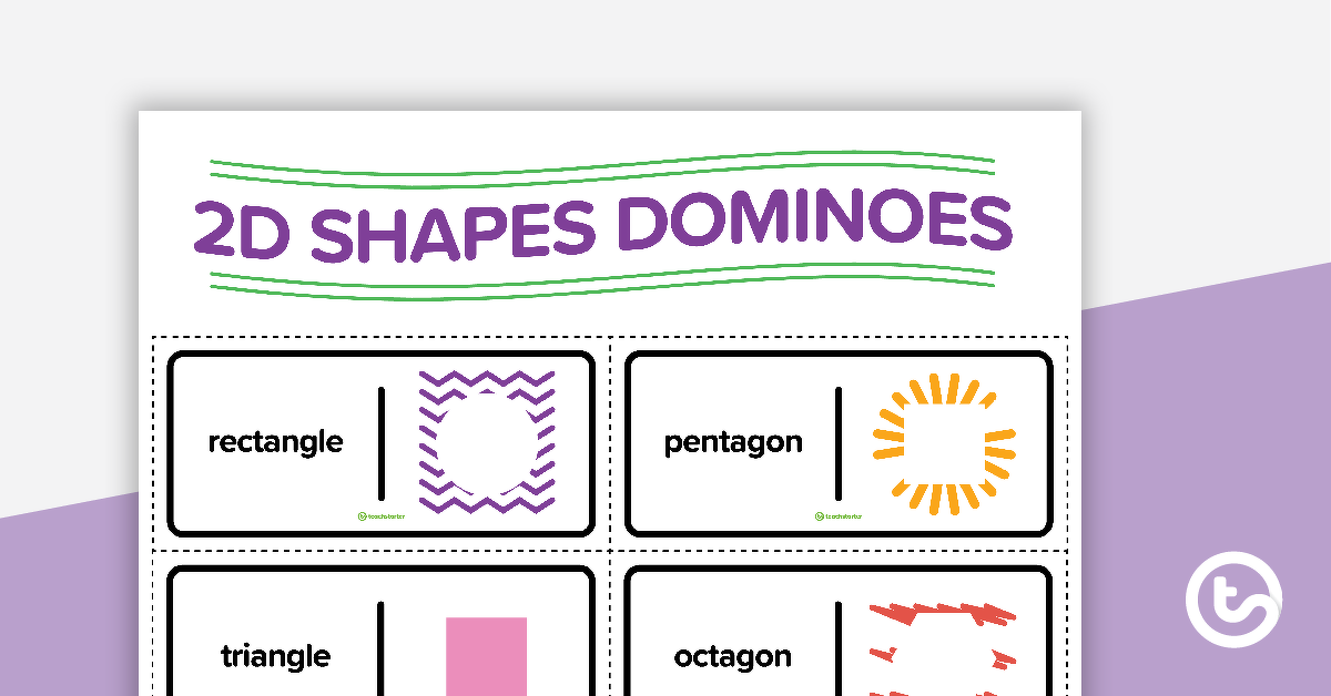 Preview image for 2D Shapes Dominoes - teaching resource