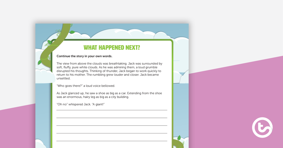 Preview image for What Happened Next? Jack and the Beanstalk Writing Template - teaching resource