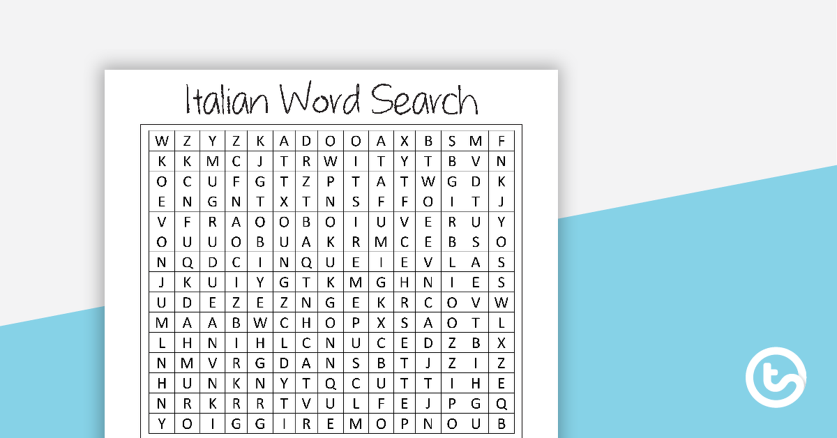 Preview image for Italian Words Word Search - teaching resource