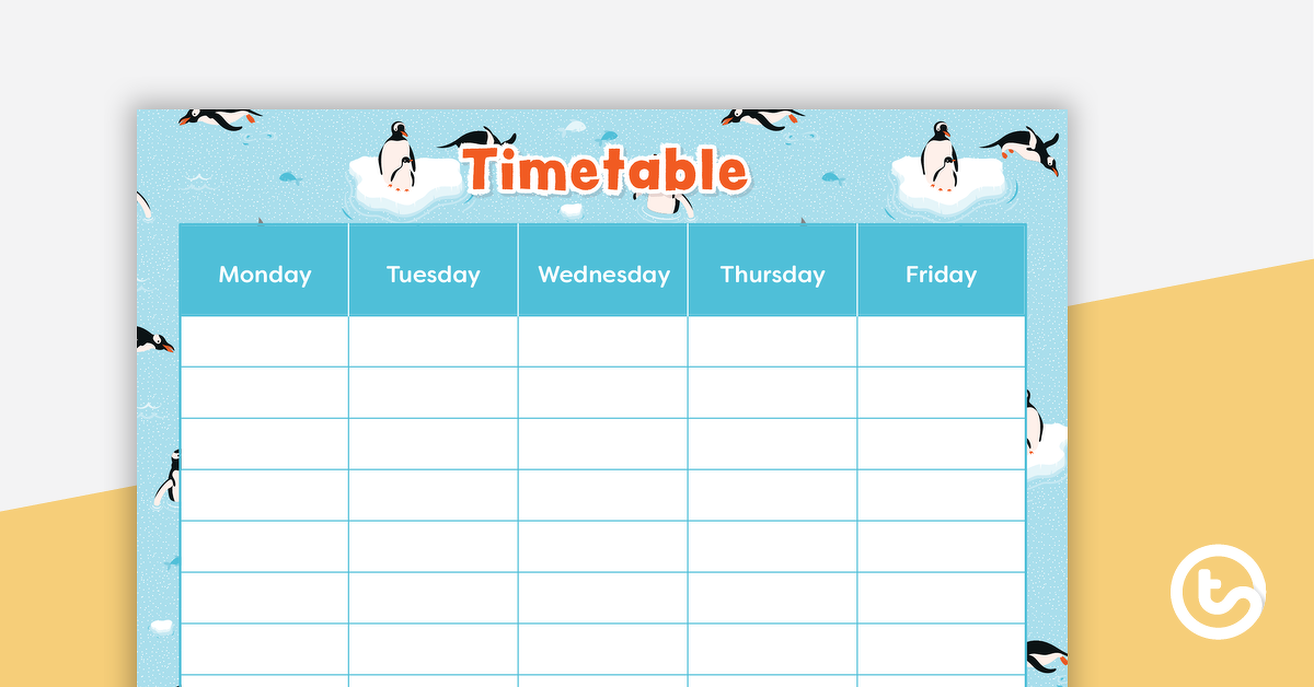 企鹅预览图像 - 每周时间表 - 教学资源