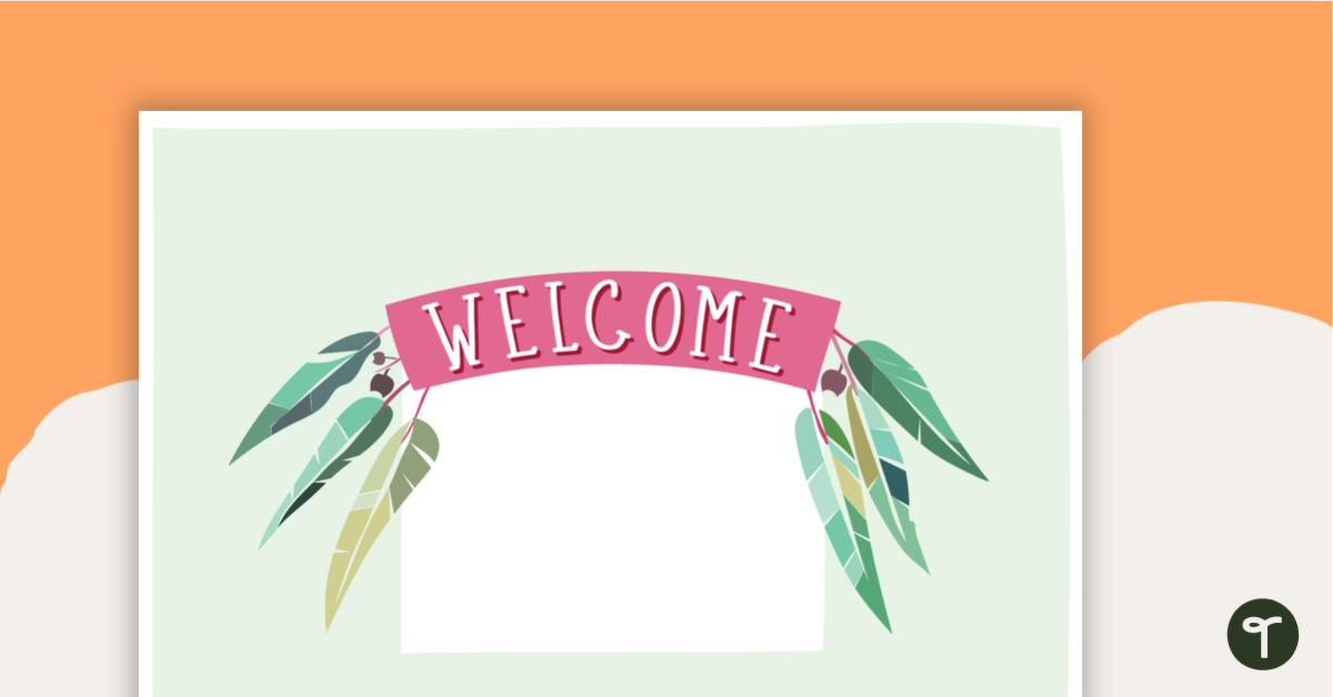 Preview image for Gum Leaves - Welcome Sign and Name Tags - teaching resource