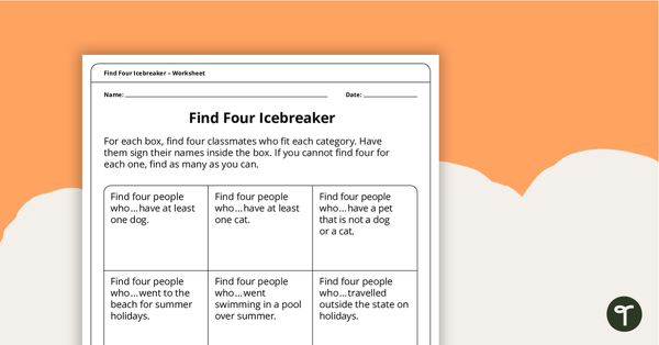 预览image for Find Four Icebreaker Activity - teaching resource