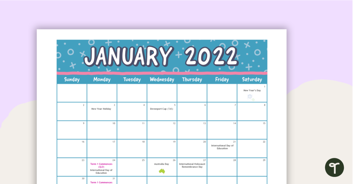 Preview image for 2022 Australian Calendar of Important Events - teaching resource