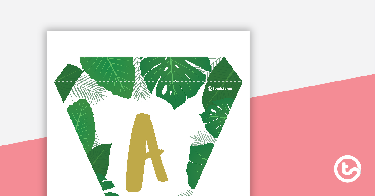 Preview image for Lush Leaves White - Letters and Numbers Bunting - teaching resource