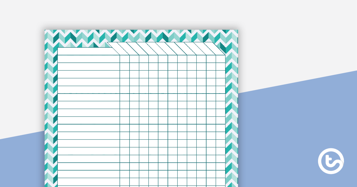 Preview image for Teal Chevron - Class List - teaching resource