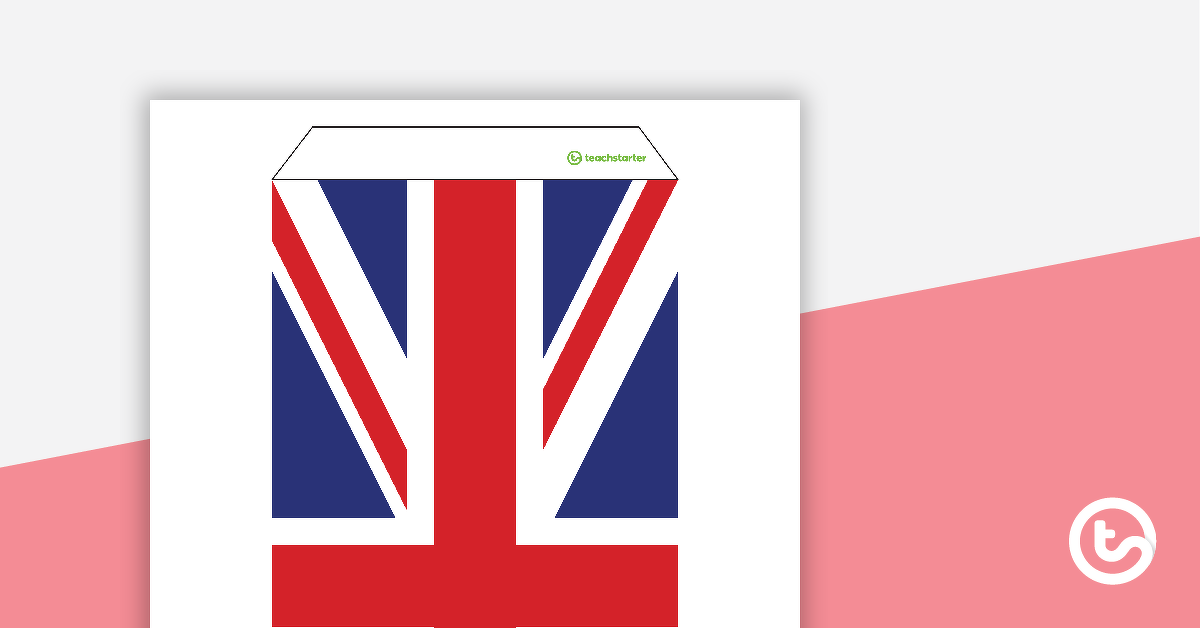 英国国旗的预览图像 - 矩形彩旗 - 教学资源