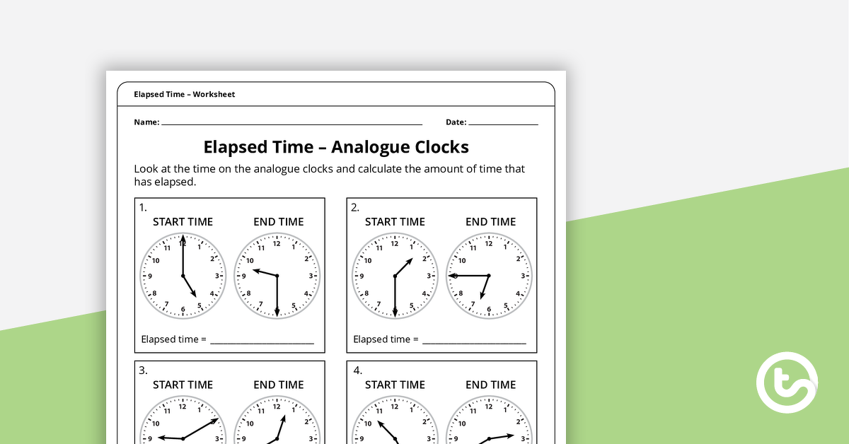 Preview image for Elapsed Time – Worksheet - teaching resource