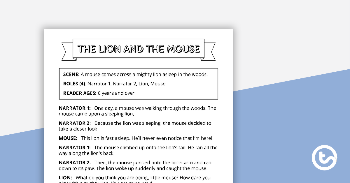 预览图像为读者剧场脚本——狮子和老鼠——教学资源