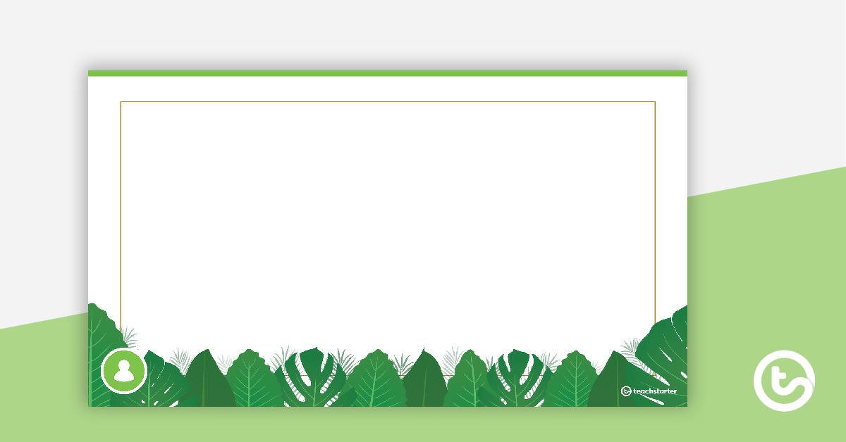 Preview image for Lush Leaves White – PowerPoint Template - teaching resource