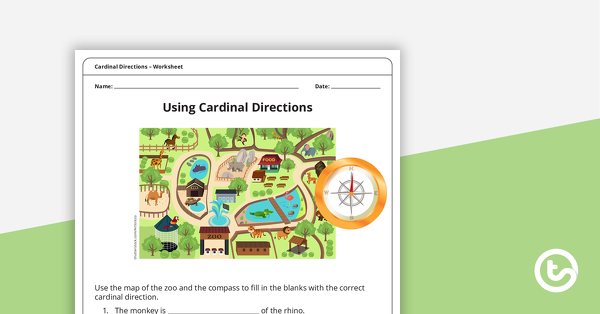 Preview image for Using Cardinal Directions – Worksheet - teaching resource