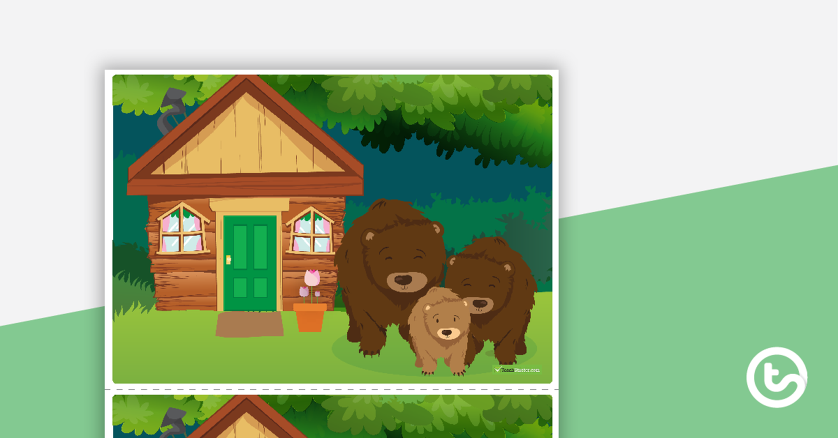 预览图像的金发姑娘和三只熊-复述活动卡-教学资源