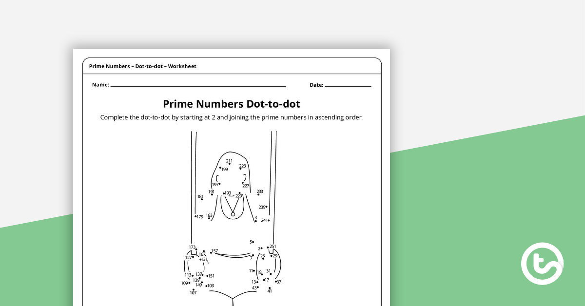 Preview image for Complex Dot-to-dot – Prime Numbers (Gymnast) – Worksheet - teaching resource