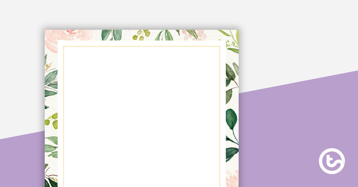 Preview image for Blush Blooms - Portrait Page Border - teaching resource