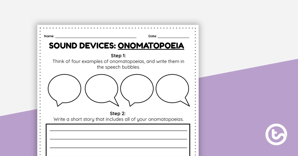 Preview image for Onomatopeia Writing Activity - teaching resource