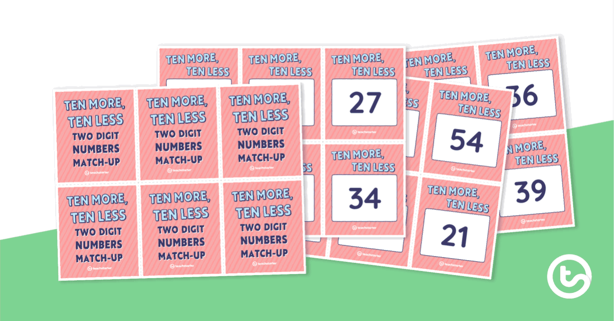 Preview image for Ten More, Ten Less Match-Up - Two-Digit Numbers - teaching resource