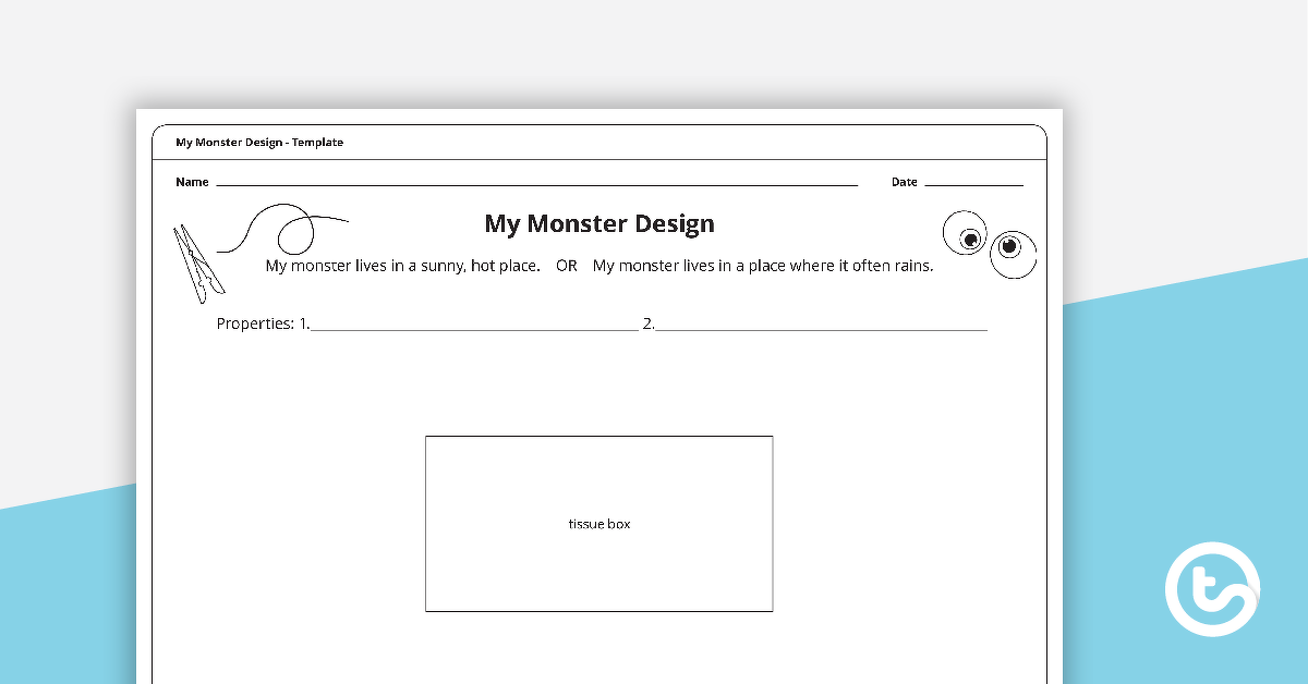 Preview image for My Monster Design Template - teaching resource