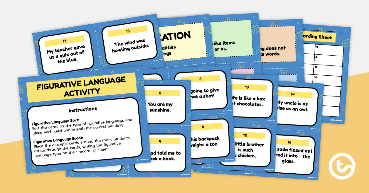 Preview image for Figurative Language Sorting Activity - teaching resource