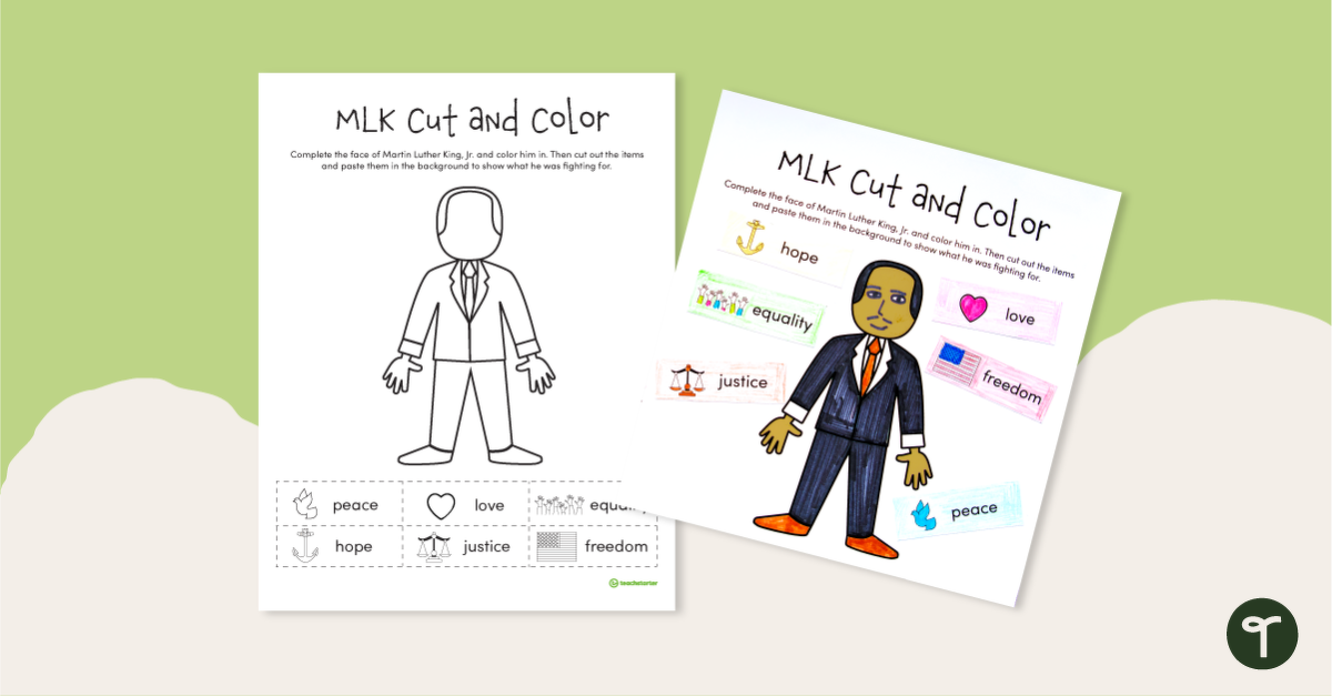 预览图像的MLK切割和颜色工作表-教学资源